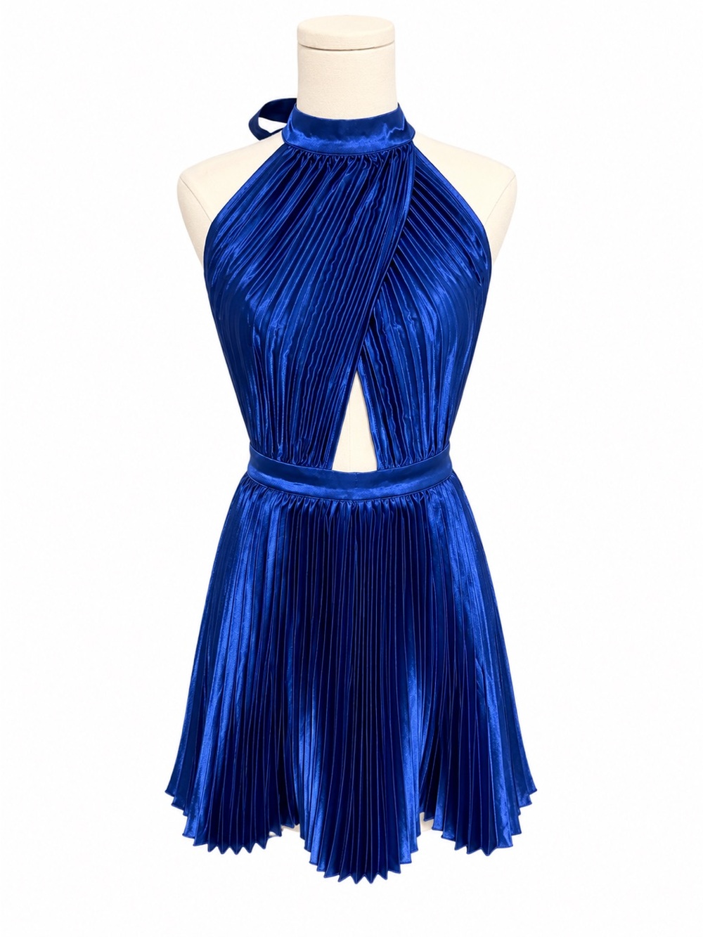 L’Idee Elegant Blue Halter Dress Large
